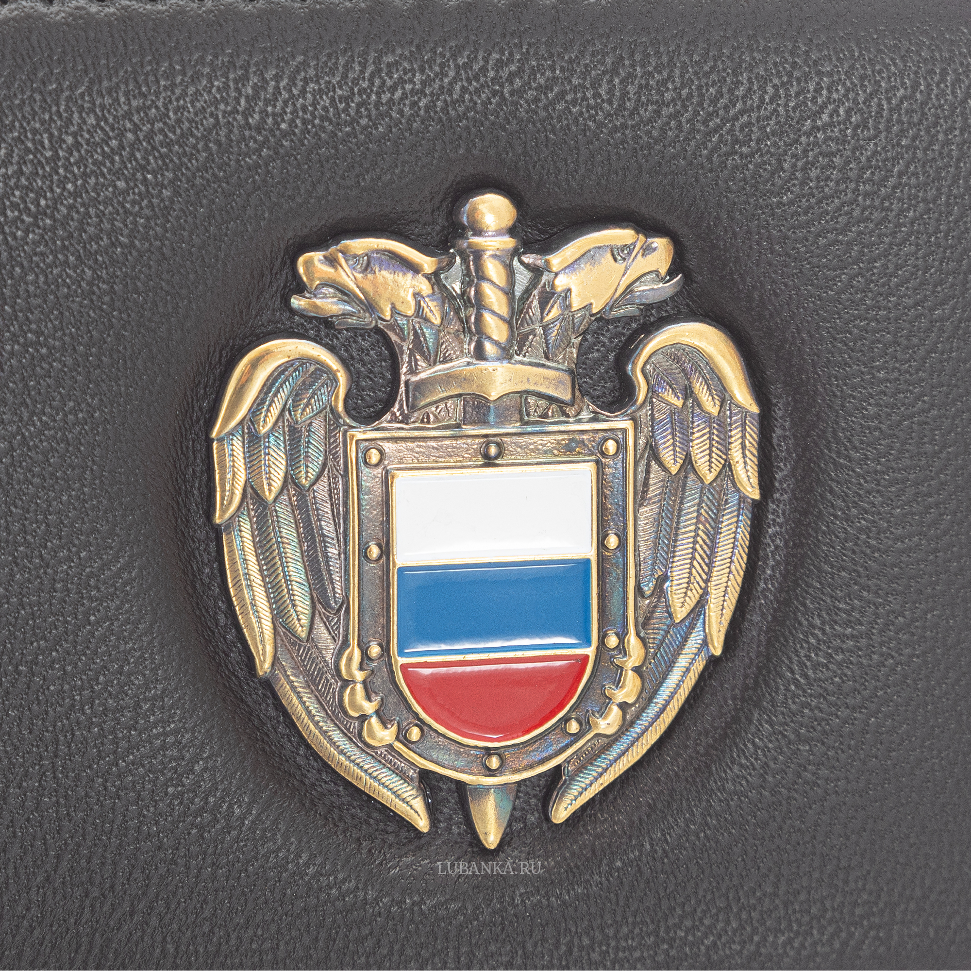 Обложка для удостоверения ФСО с жетоном узкая пухлая черная